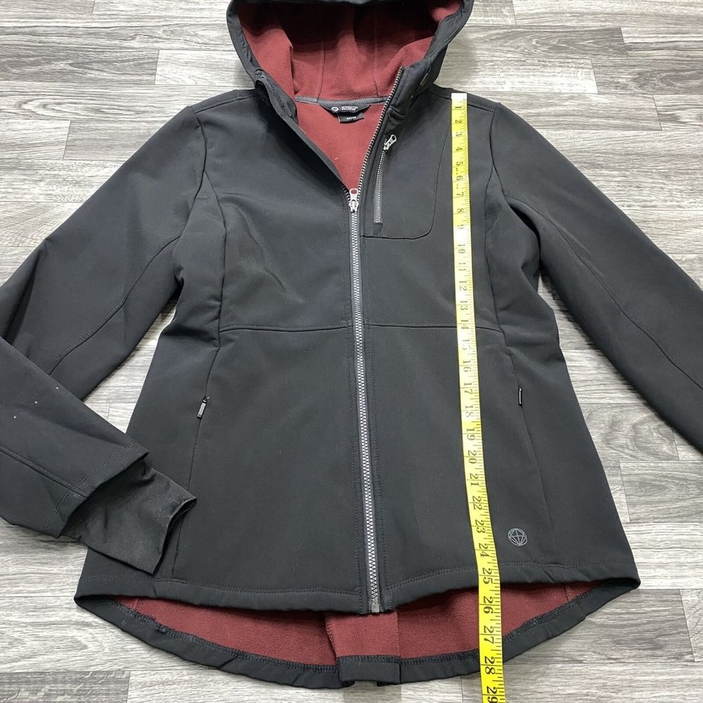 MONDETTA Full Zip Up Long Sleeve Black Hooded Jacket Women's Size Medium - Picture 10 of 12